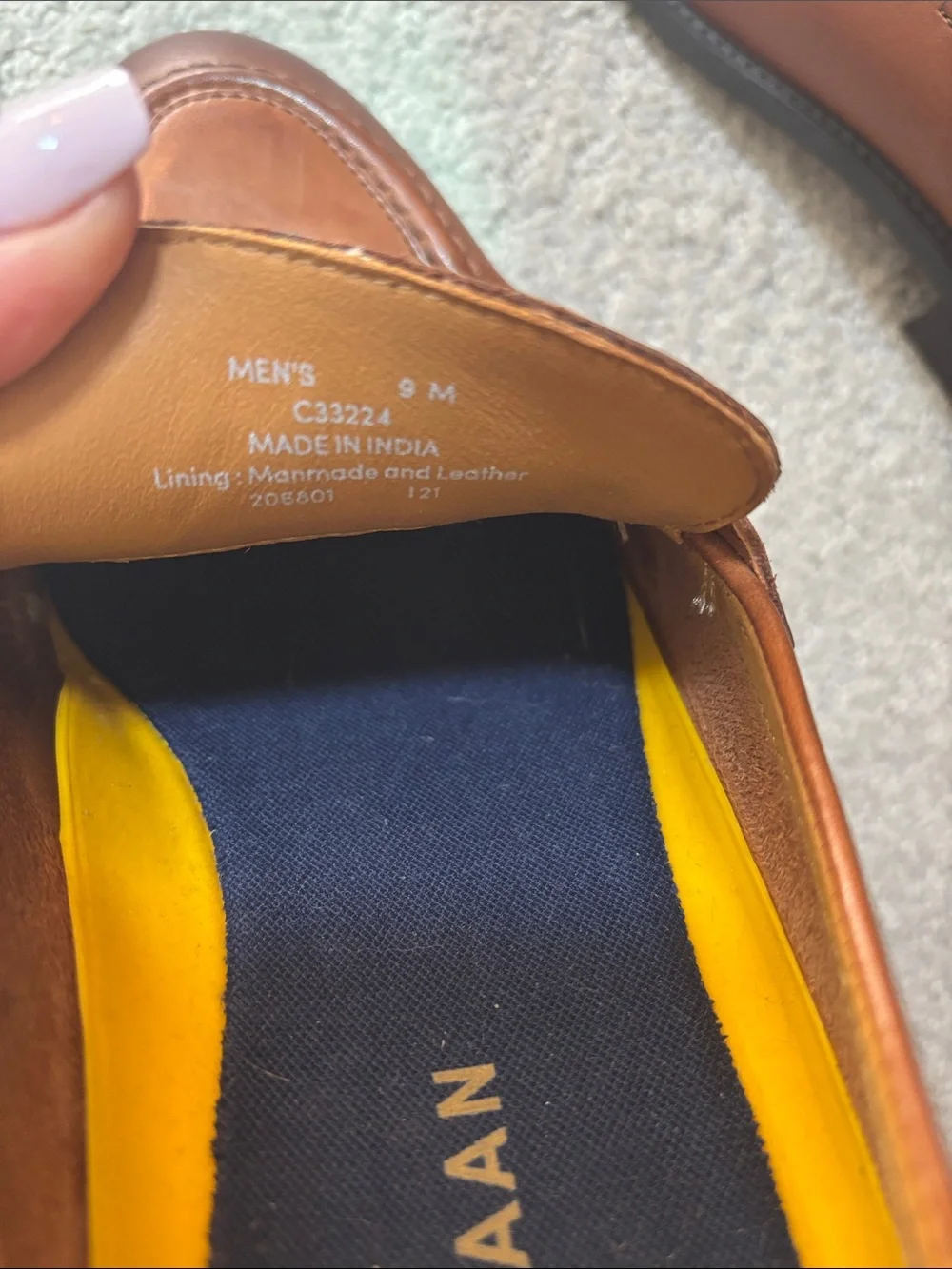 Cole Haan Men’s Cognac Leather Penny Loafers